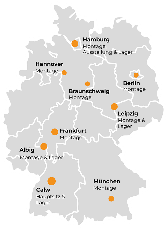 Unsere Montagestandorte in ganz Deutschland