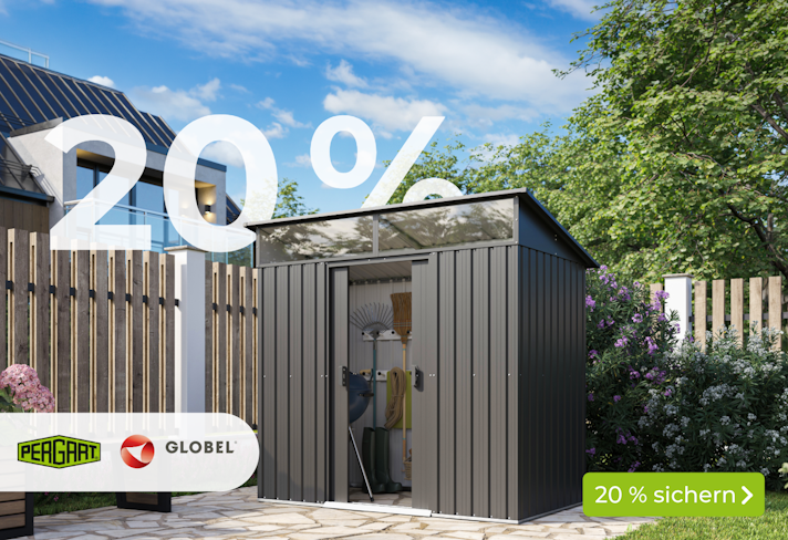 20% Rabatt auf Pergart & Globel Metallhäuser Sliderbild