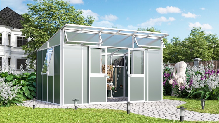 Vitavia Gerätehaus auf Gewächshausbasis Kosmos 7800/11500