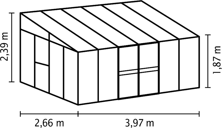 Vitavia Gewächshaus Helena 10200 inkl. 2 Seitenfenstern - 10,2 m²