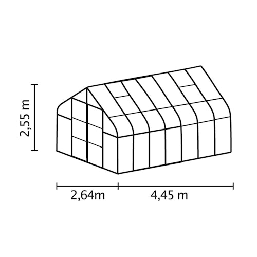 Vitavia Gewächshaus Dione/Diana 11500 inkl. 4 Dachfenster und Stahlfundamentrahmen - 11,5 m²