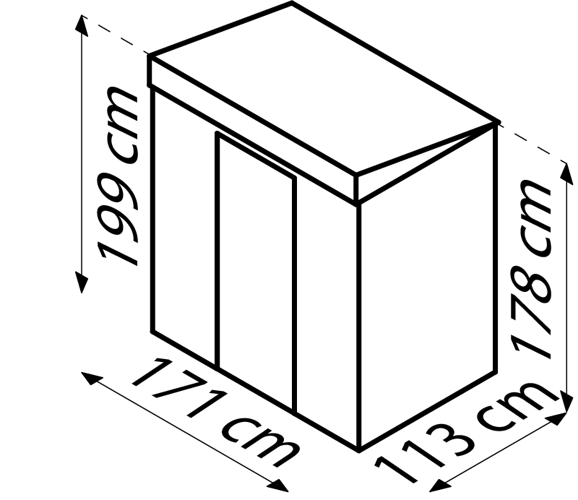 Globel Metallgerätehaus Skillion S64 - S84