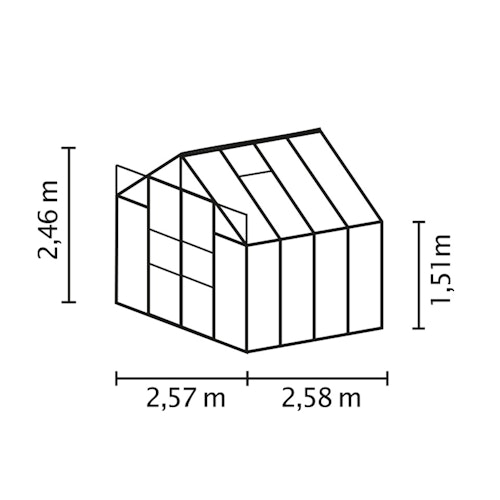 Vitavia Gewächshaus Uranus 6700 inkl. 2 Dachfenstern - 6,7 m²