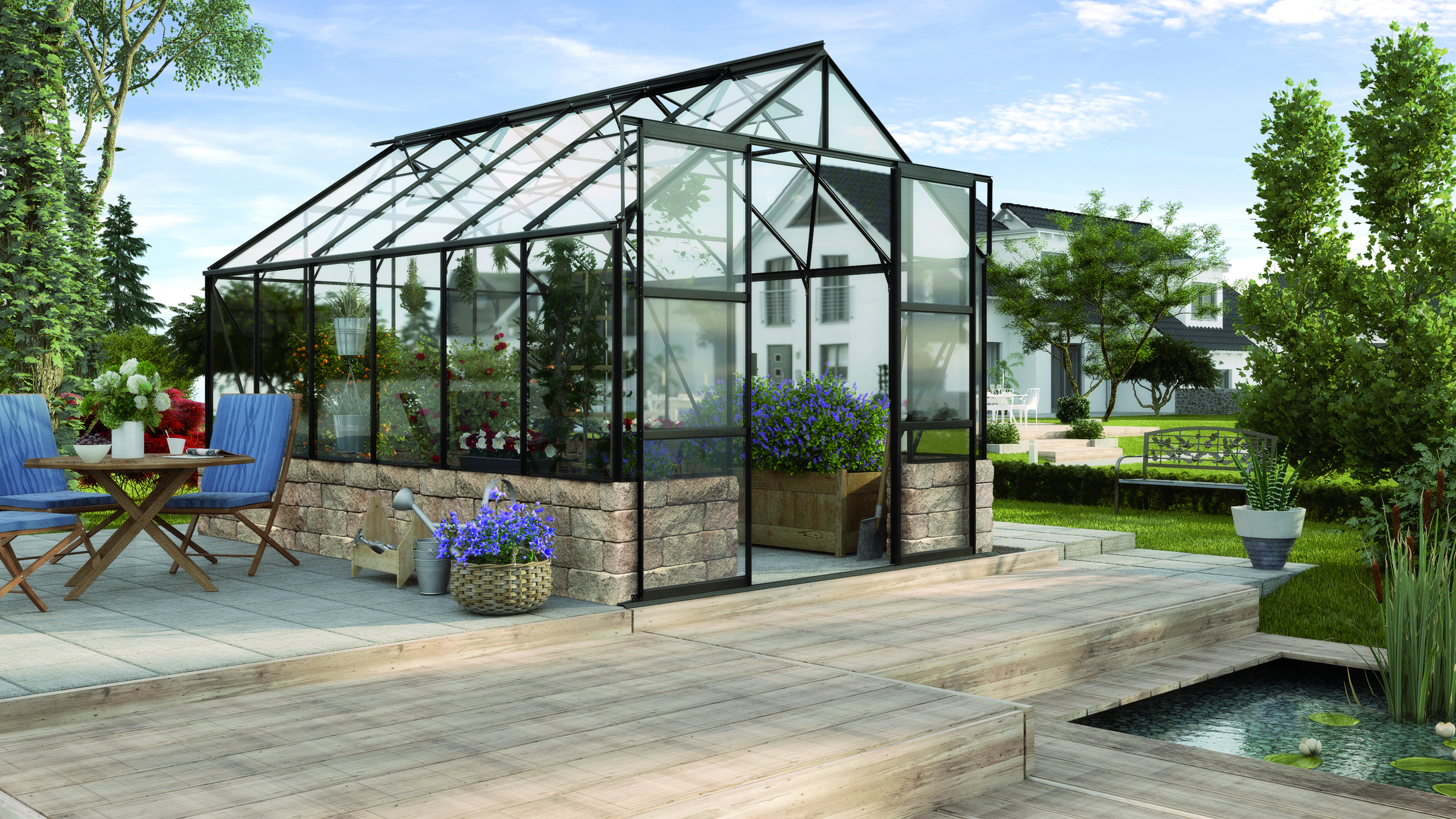 Vitavia Gewächshaus Cassandra 9900 inkl. Sockelmauer - 9,9 m²