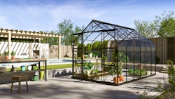 Vitavia Gewächshaus Dione/Diana 9900 inkl. 4 Dachfenster und Stahlfundamentrahmen - 9,9 m²