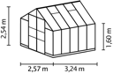 Vorschaubild Vitavia Gewächshaus Domus 8300 inkl. 4 Dachfenstern - 8,3 m²