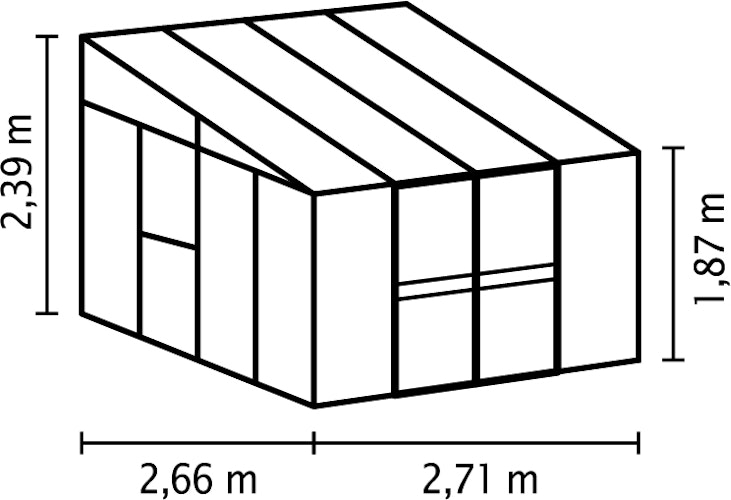 Vitavia Gewächshaus Helena 7000 inkl. 2 Seitenfenstern - 6,9 m²