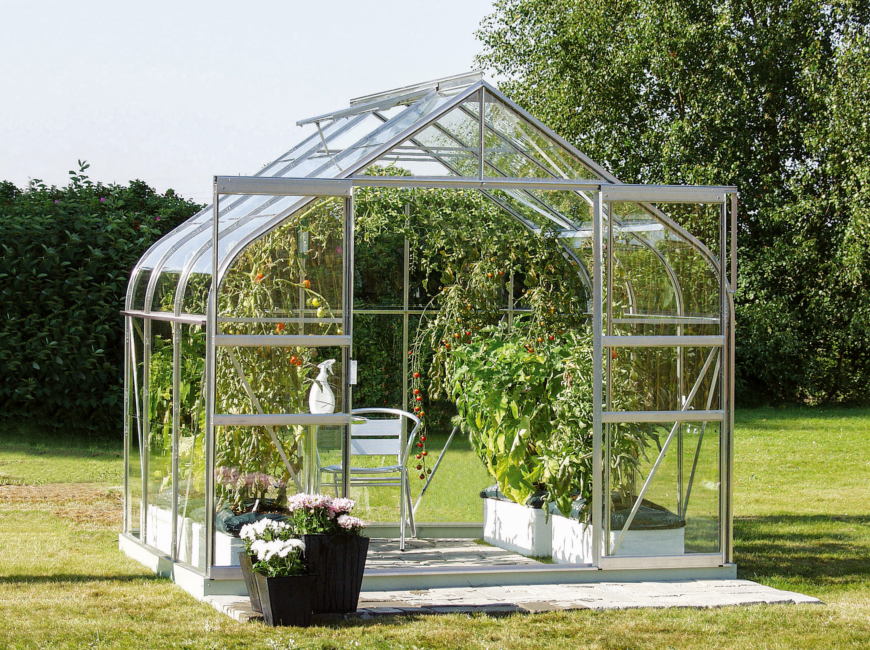 Vitavia Gewächshaus Dione/Diana 5000 inkl. 1 Dachfenster und Stahlfundamentrahmen - 5,0 m²