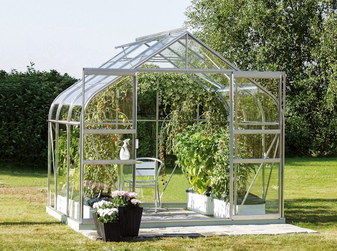 Vitavia Gewächshaus Dione/Diana 5000 inkl. 1 Dachfenster und Stahlfundamentrahmen - 5,0 m² Vitavia Gewächshaus Dione/Diana 5000 inkl. 1 Dachfenster und Stahlfundamentrahmen - 5,0 m²
