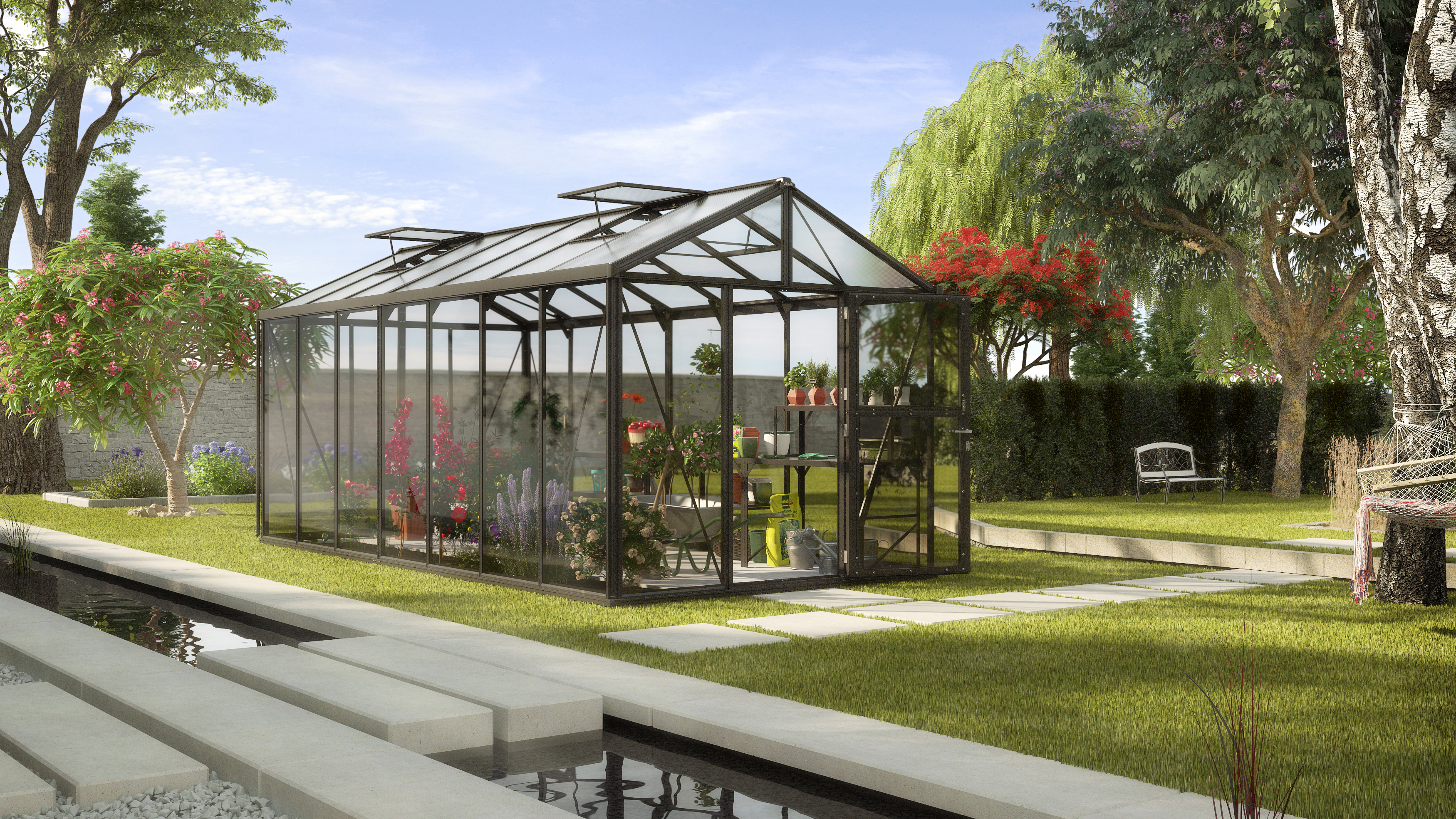 Vitavia Gewächshaus Zeus 13800 inkl. 3 Dachfenstern - 13,8 m²