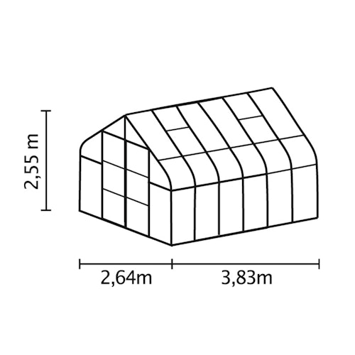 Vitavia Gewächshaus Dione/Diana 9900 inkl. 4 Dachfenster und Stahlfundamentrahmen - 9,9 m²