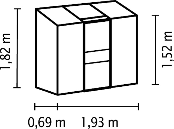 Vitavia Gewächshaus Styx/Ida 1300 inkl. 1 Dachfenster - 1,3 m²