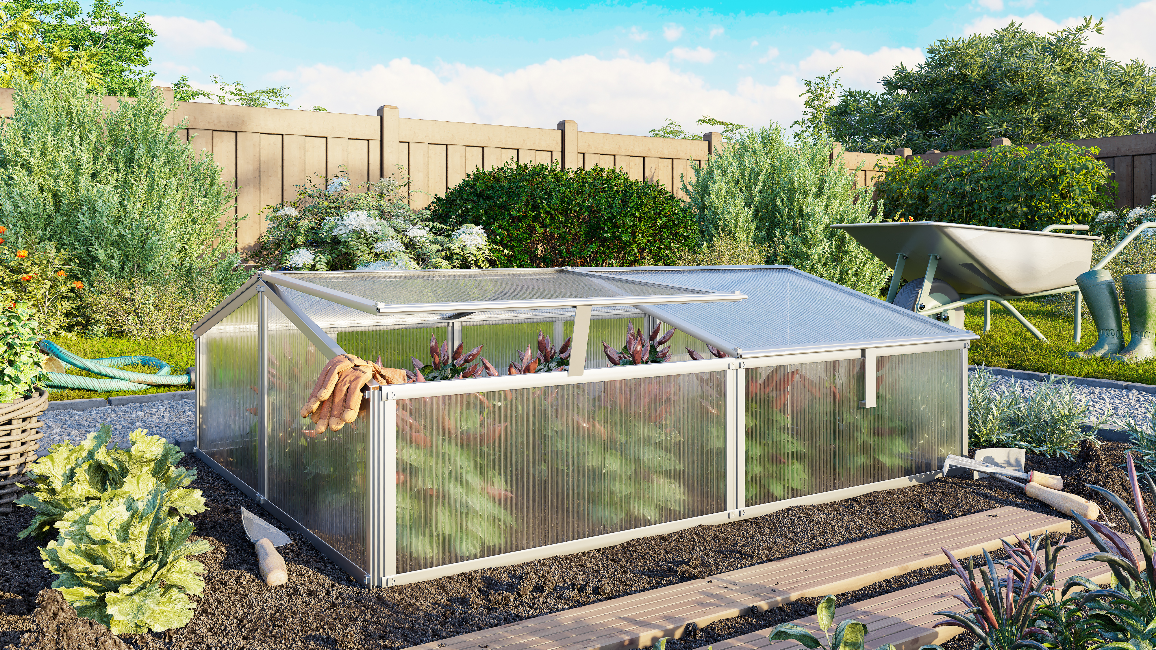 Vitavia Frühbeet Gaia 2X inkl. 4 Dachfenstern