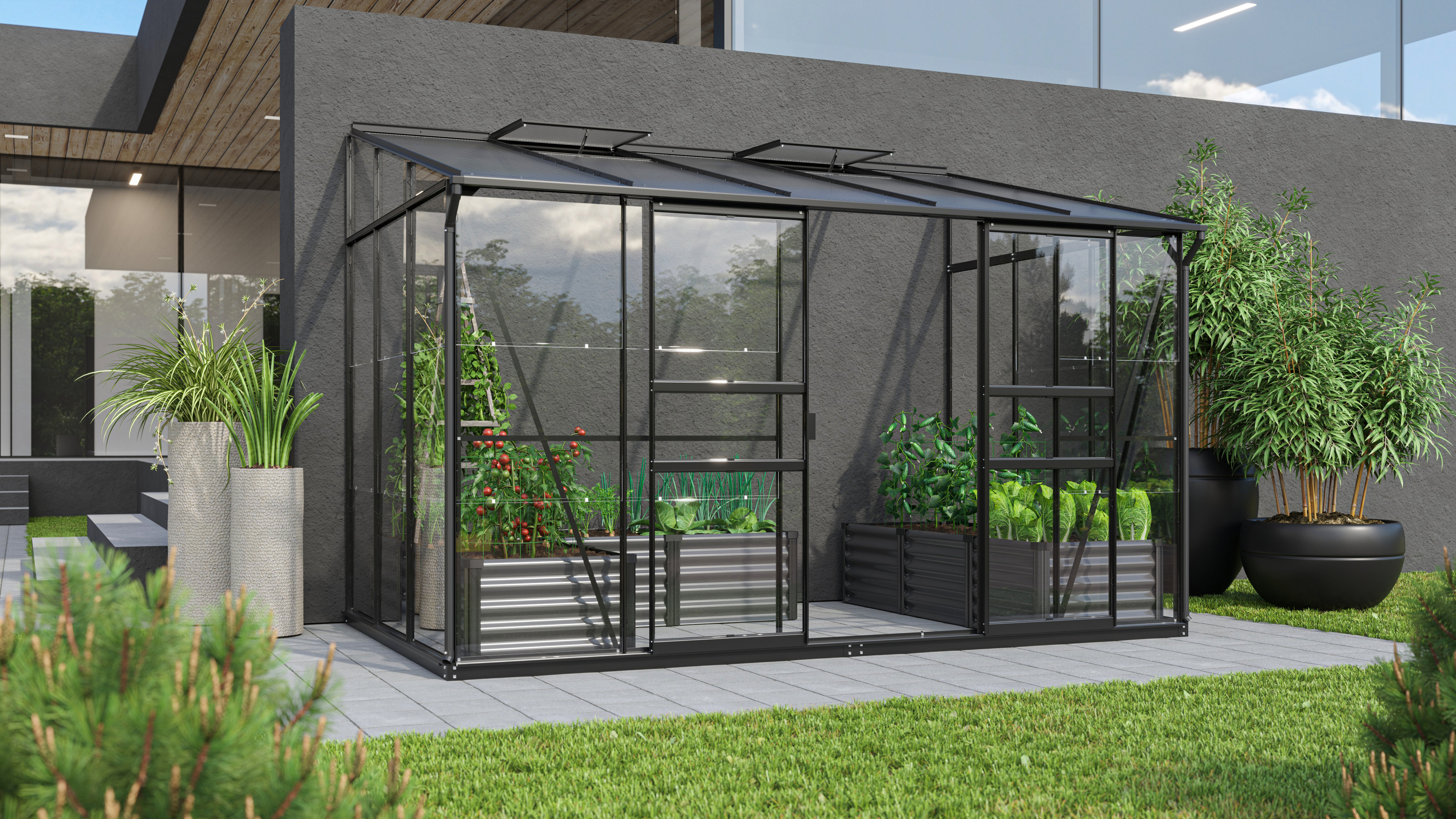 Vitavia Gewächshaus Osiris/Ida 6500 inkl. 2 Dachfenstern - 6,5 m²