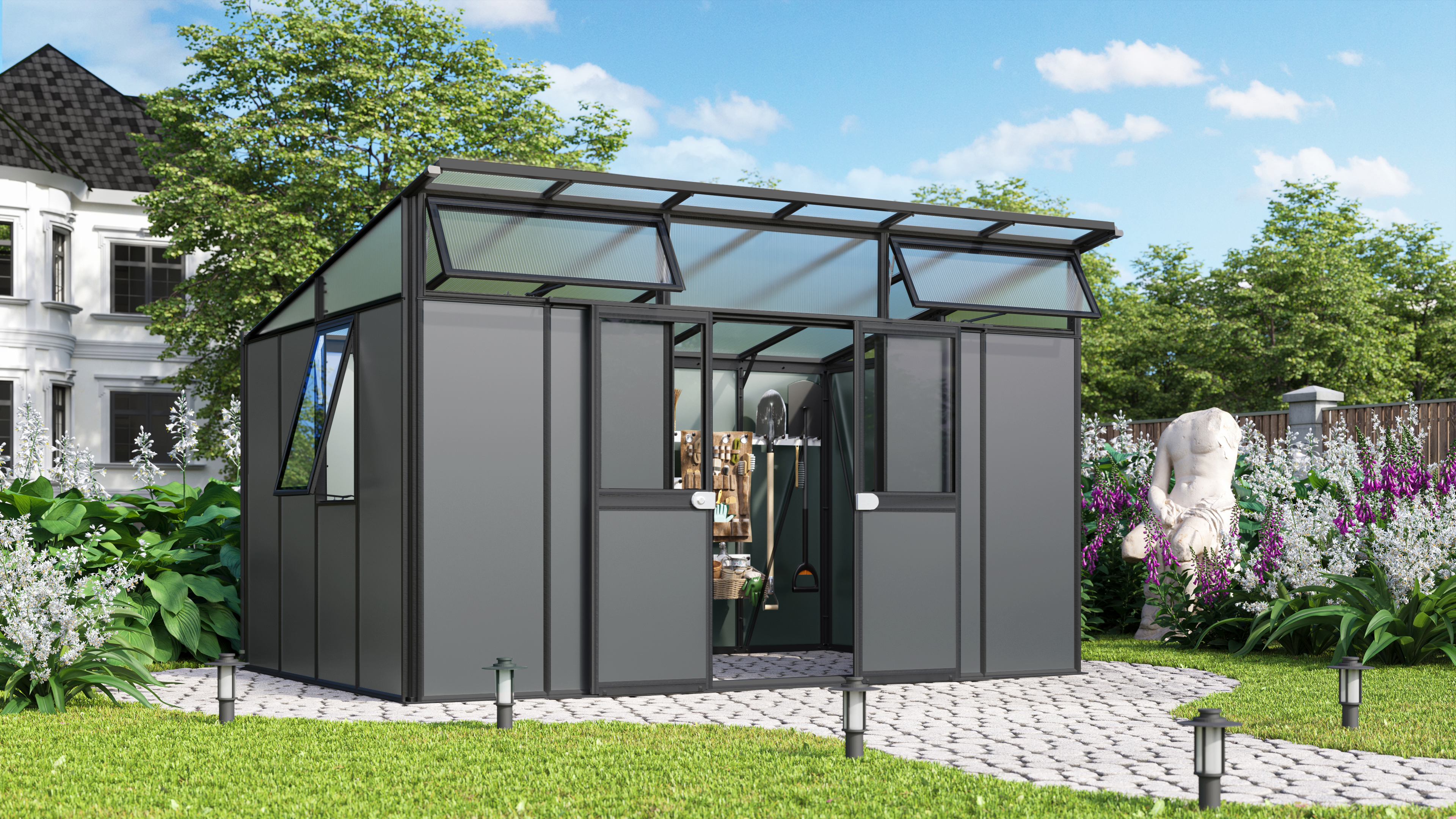 Vitavia Gerätehaus auf Gewächshausbasis Kosmos 7800/11500