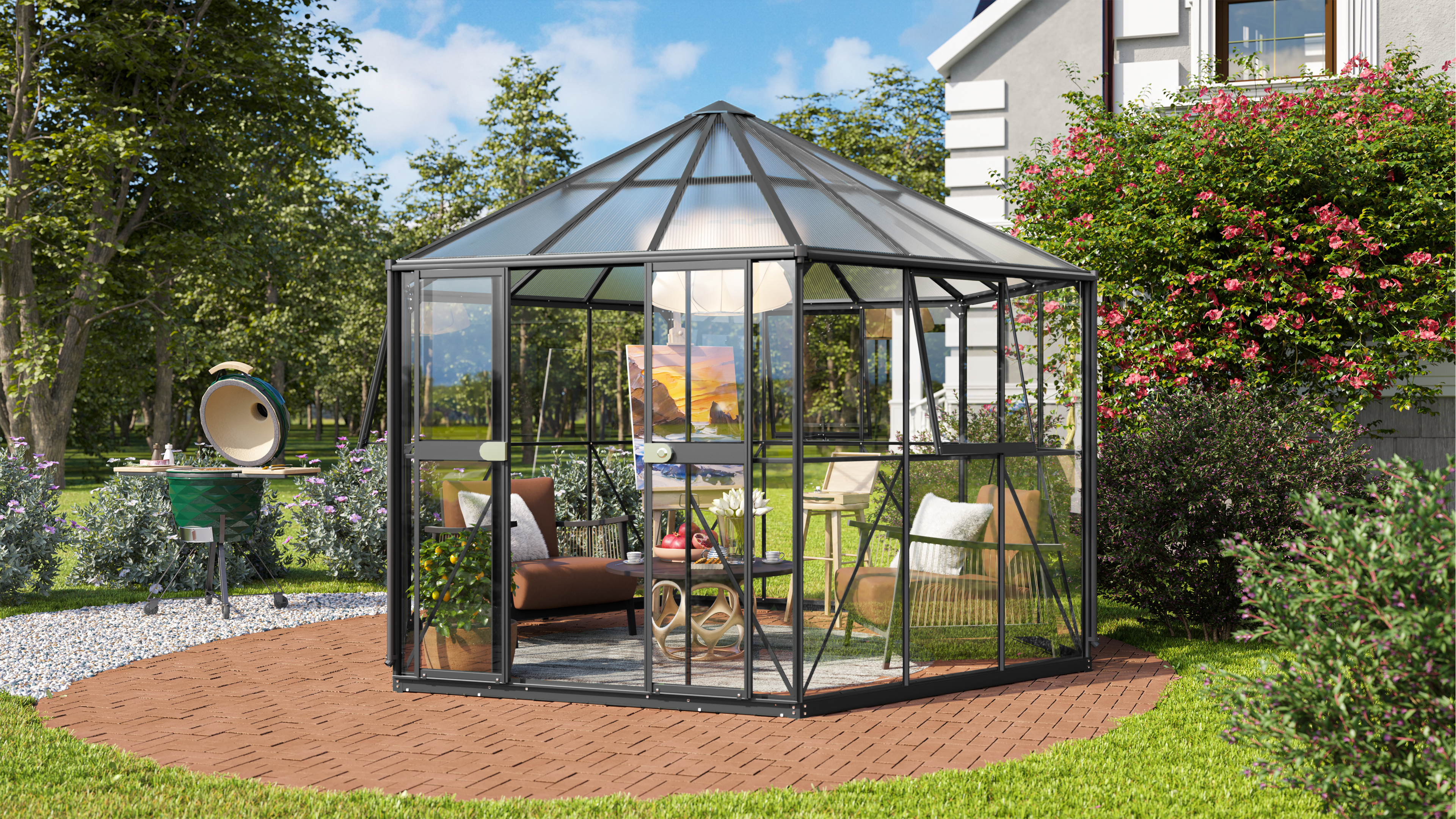 Vitavia Gewächshaus Juno/Hera 9000 inkl. 3 Seitenfenstern - 9,0 m²