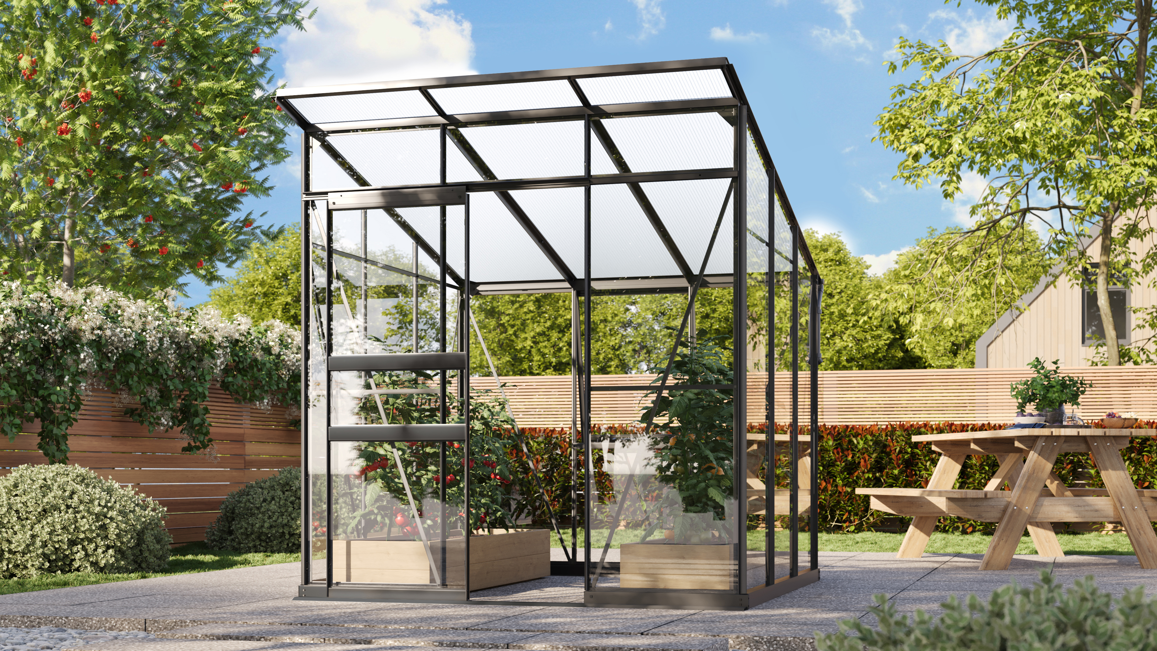 Vitavia Gewächshaus Fokus 4450 inkl. Stahlfundamentrahmen - 3,7 m²