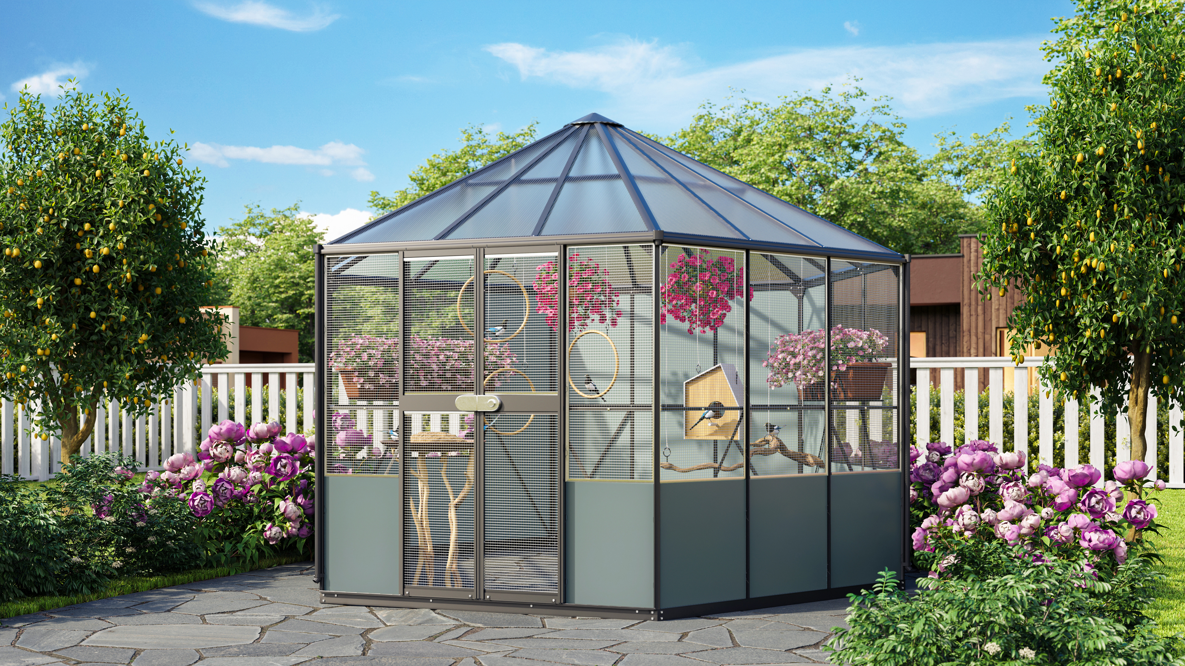 Vitavia Gewächshaus/Vogelvoliere Circus 9000 inkl. 3 Seitenfenstern - 9,0 m²