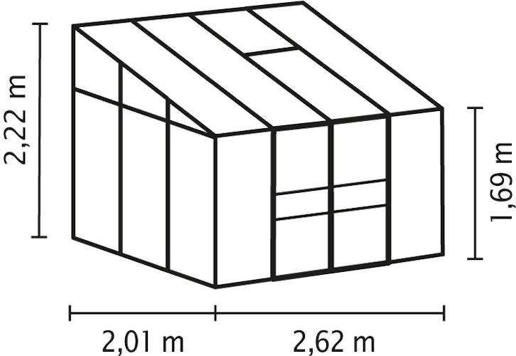 Vitavia Gewächshaus Osiris/Ida 5200 inkl. 1 Dachfenster - 5,2 m²