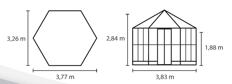 Vitavia Gewächshaus Pi 9000 inkl. 3 Seitenfenstern - 9,0 m²