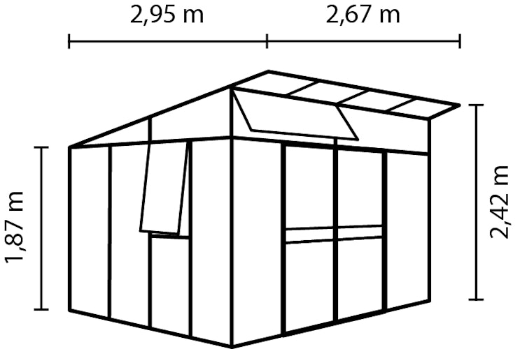 Vitavia Gewächshaus Aura 7800 inkl. 4 Fenstern - 7,8 m²