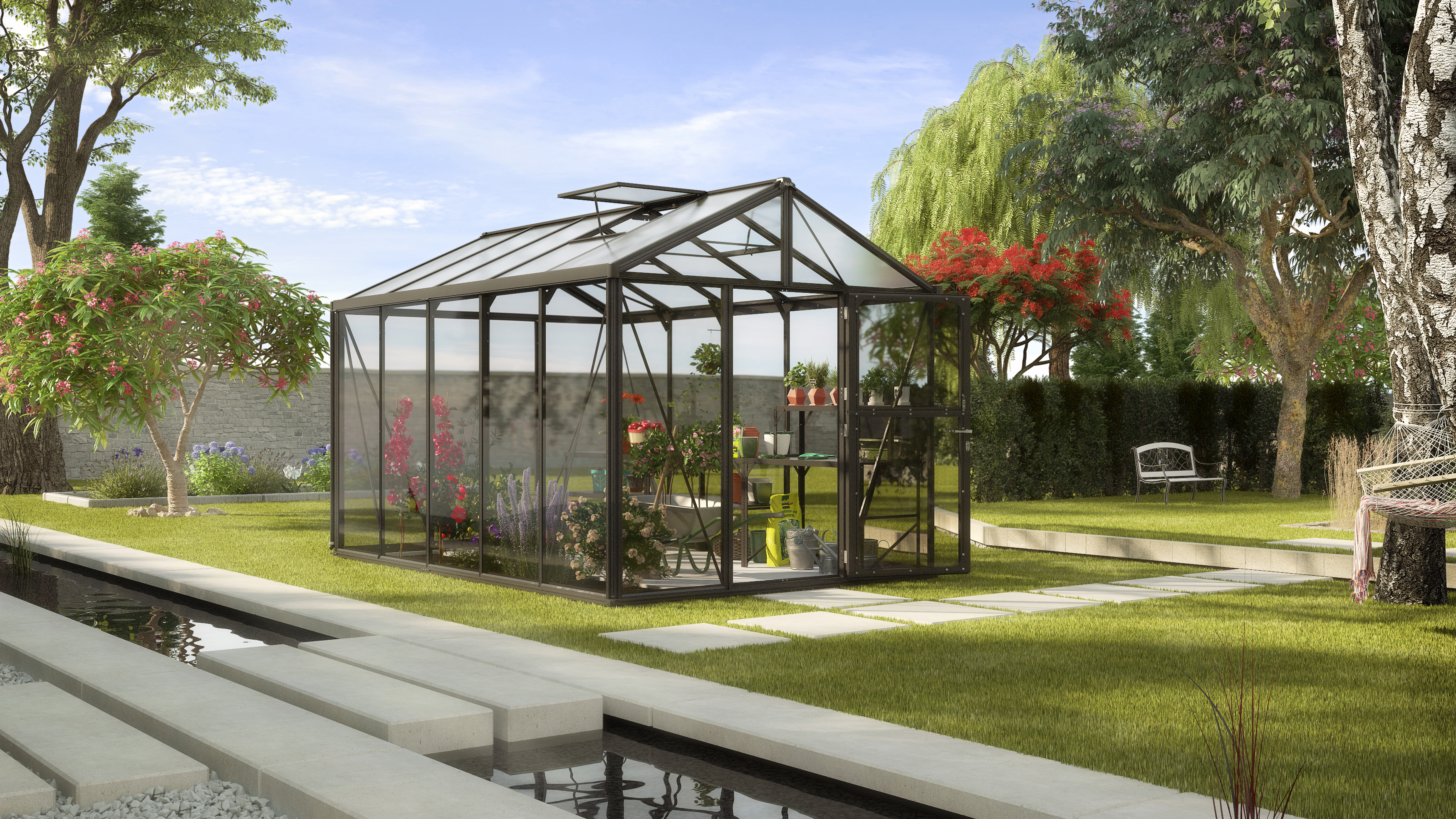 Vitavia Gewächshaus Zeus 10000 inkl. 2 Dachfenstern - 10,0 m²