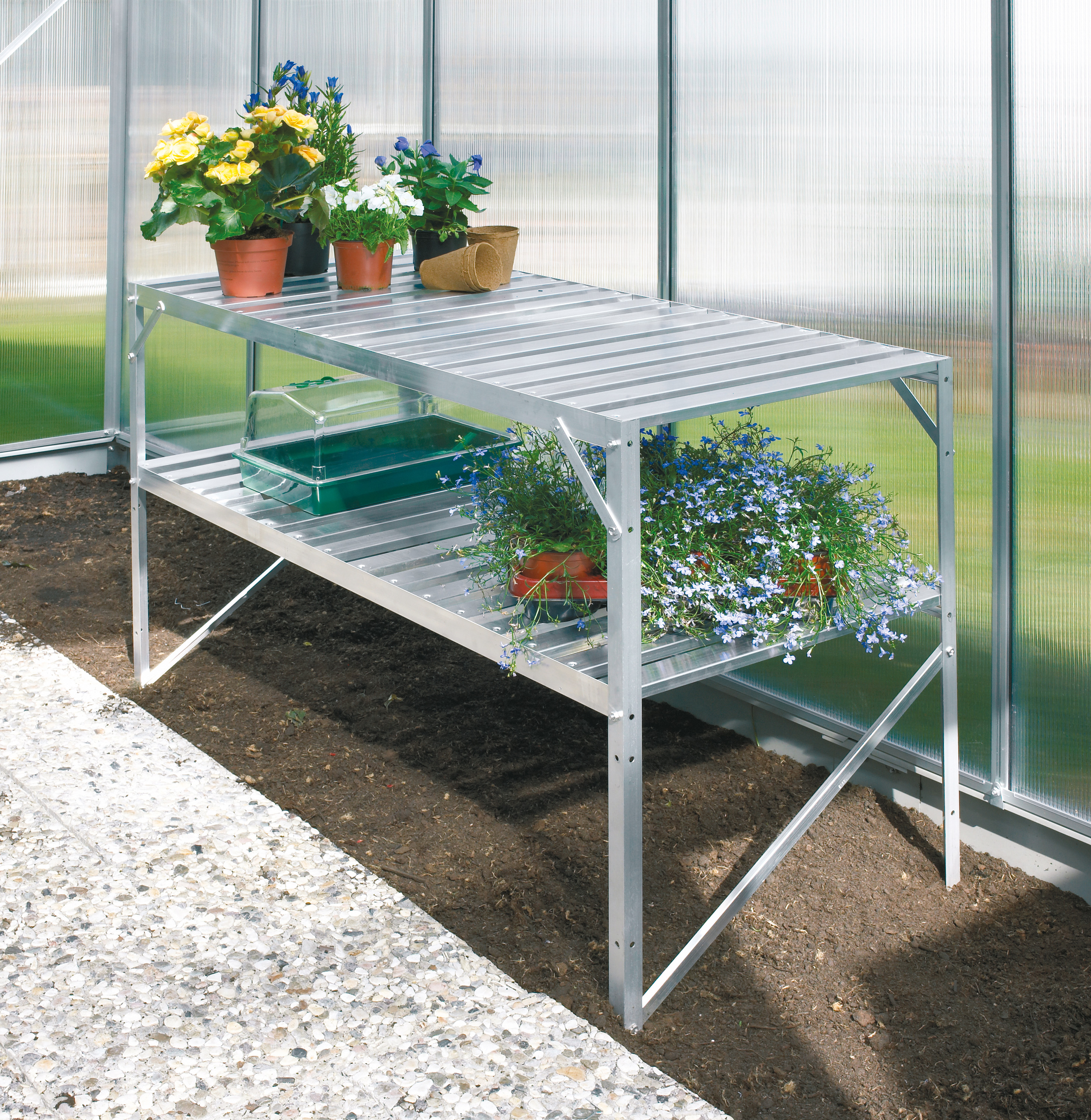 Vitavia Aluminium-Tisch mit 1 oder 2 Ebenen