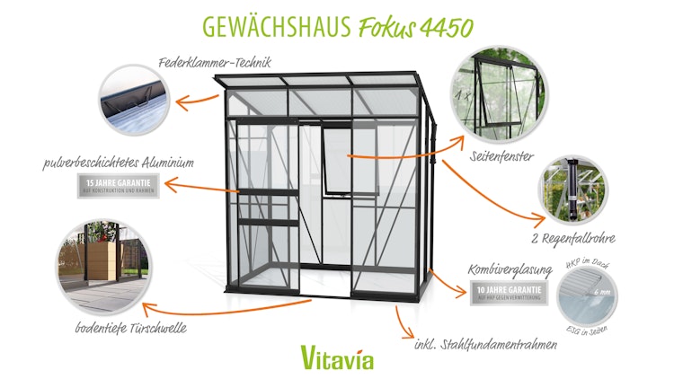 Vitavia Gewächshaus Fokus 3250 - 2,5 m²