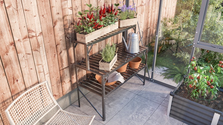 Vitavia Aluminium-Tisch mit 1 oder 2 Ebenen Vitavia Aluminium-Tisch mit 1 oder 2 Ebenen