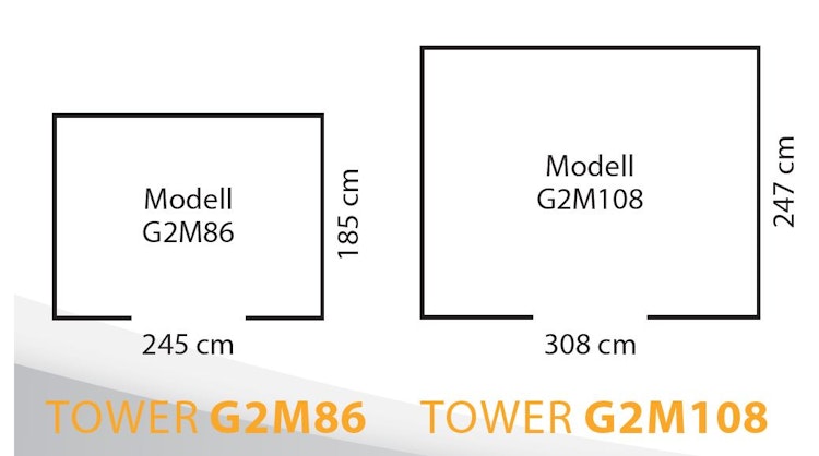 Globel Metallgerätehaus Tower 86 - 108