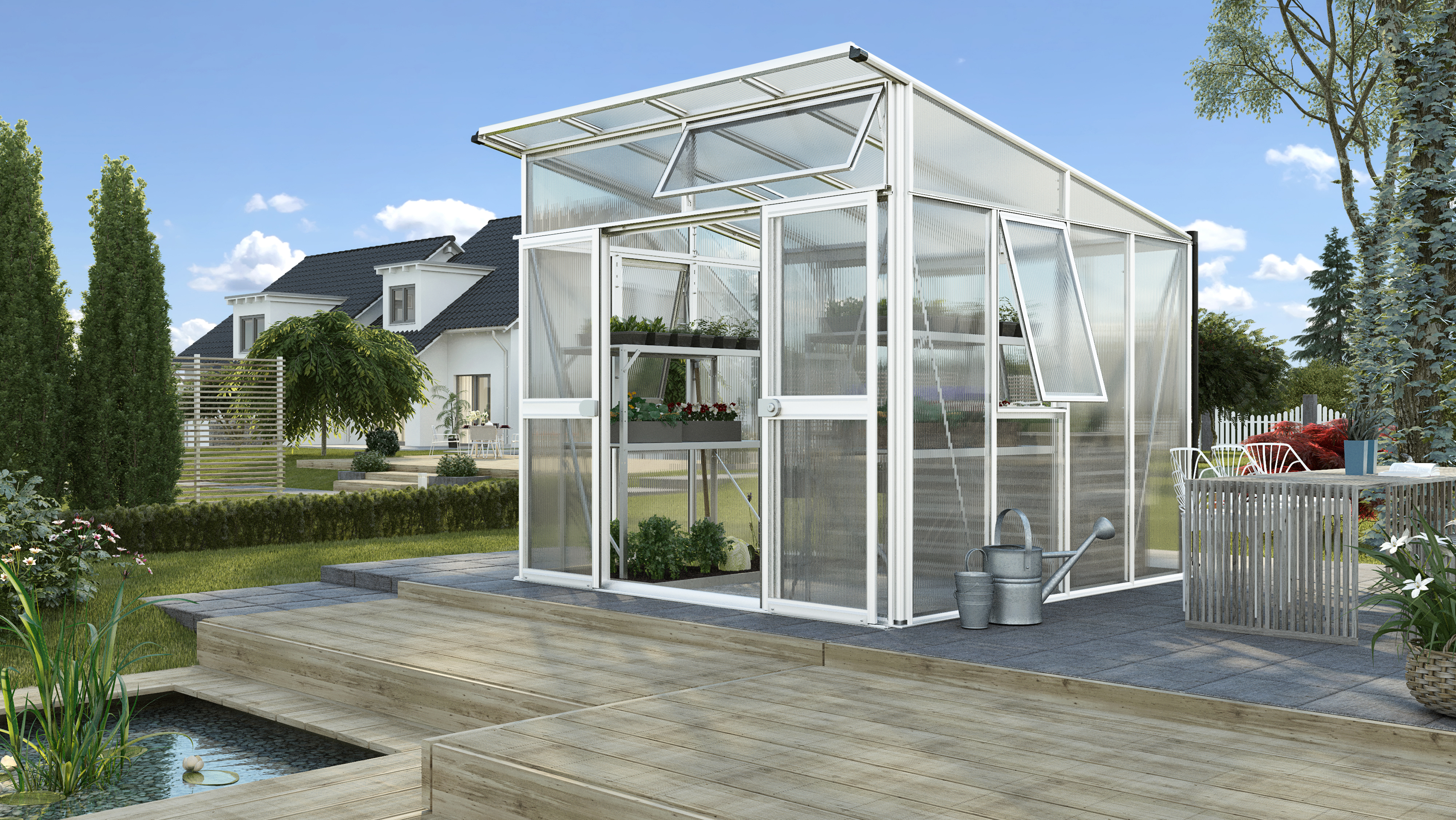 Vitavia Gewächshaus Aura 7800 inkl. 4 Fenstern - 7,8 m²