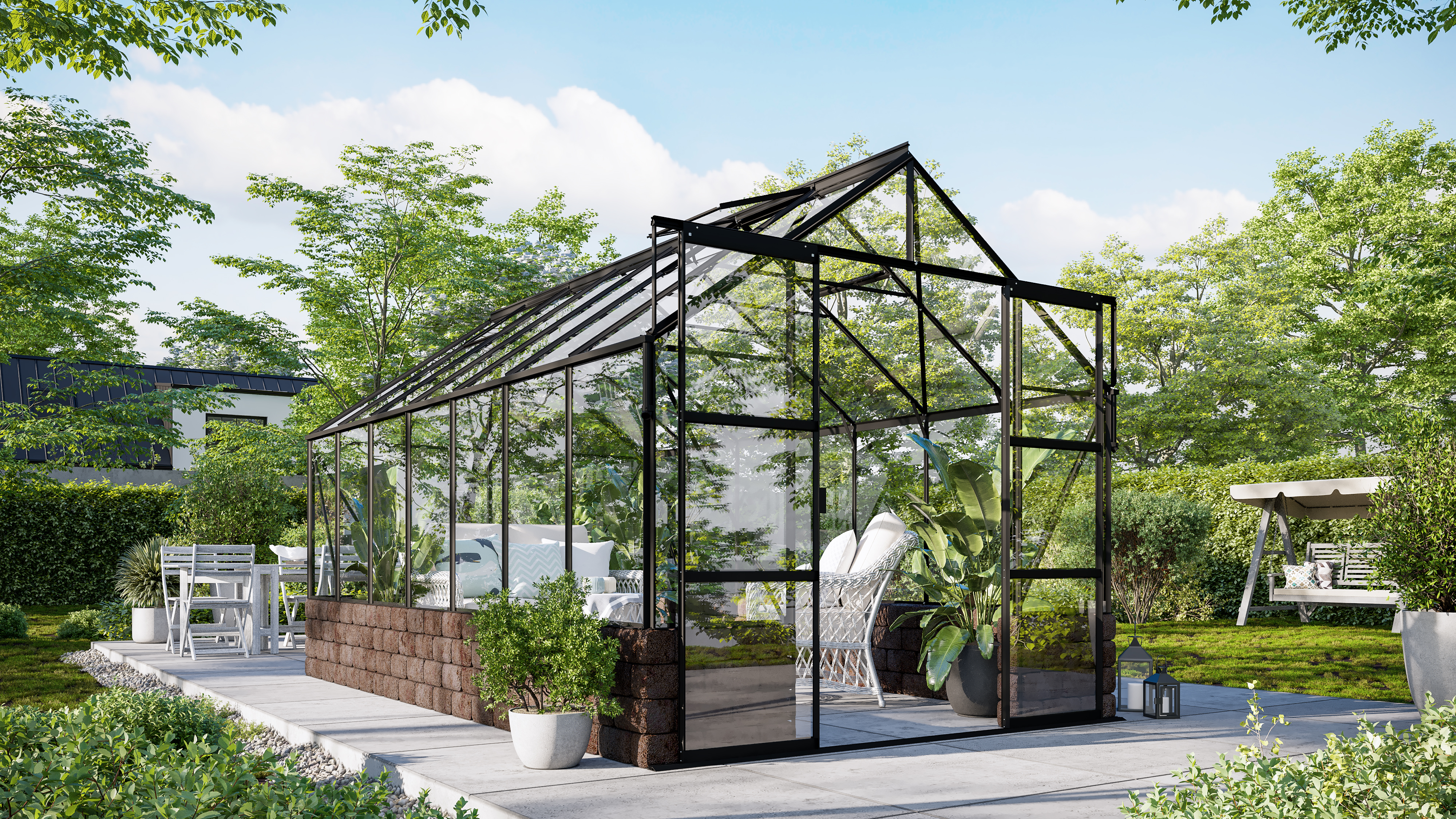 Vitavia Gewächshaus Cassandra 11500 inkl. Sockelmauer - 11,5 m²