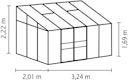 Vorschaubild Vitavia Gewächshaus Osiris/Ida 6500 inkl. 2 Dachfenstern - 6,5 m²