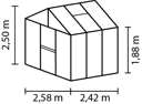 Vorschaubild Vitavia Gewächshaus Zeus 6200 inkl. 2 Dachfenstern - 6,2 m²